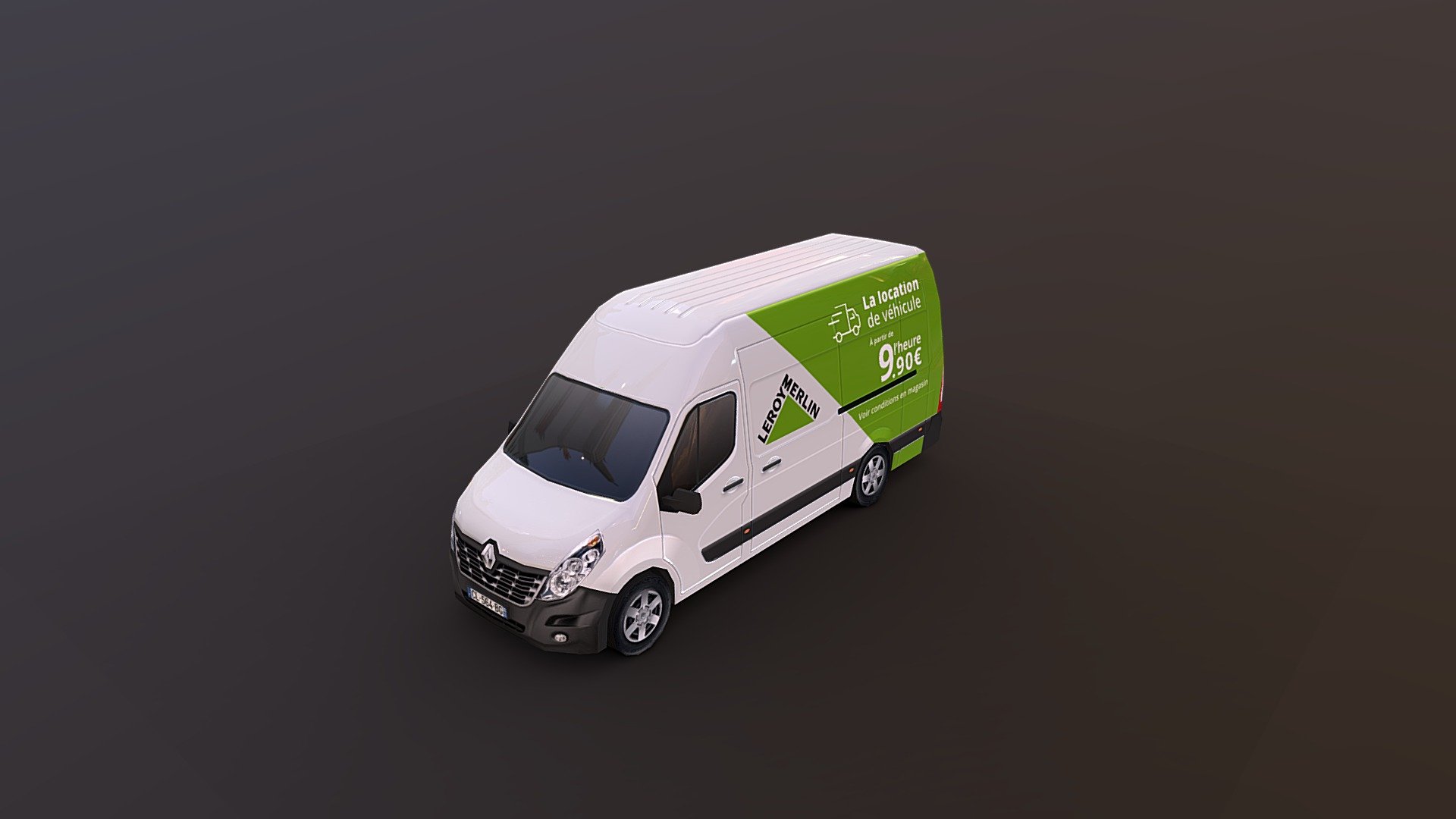 Asset soon available for Cities: Skylines - Renault Master x Leroy Merlin - Buy Royalty Free 3D model by Gruny (@grunystudio) 3d model