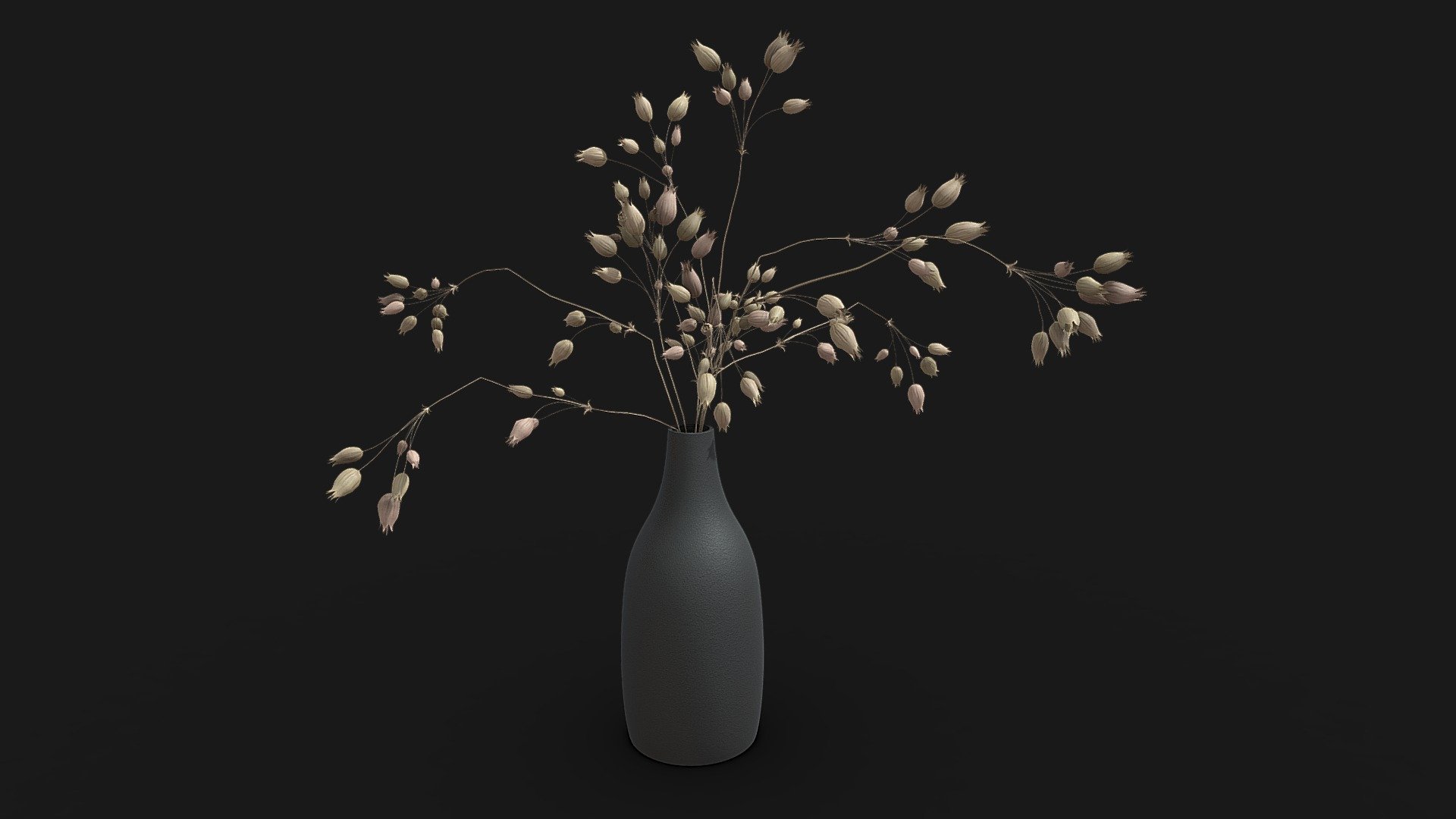 Dried grass flowers in a black ceramic vase.

Specification:




Model is in a real scale

Height: 56cm

Polygons: 49368

Verticles: 56020

Only Quads and Triangles used

Formats:




3ds max 2017 V-Ray (native)

3ds max 2017 Arnold

Cinema R20

Cinema R20 V-Ray

Blender Cycles

Unity 2020

Unreal Engine 5.1

FBX

OBJ

DWG
 - Dried Grass Flowers II - Buy Royalty Free 3D model by Fusemesh 3d model