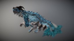 007 Dragón Hielo ice, unity-unity3d, poly, creature, monster, animated, fantasy, dragon, rigged