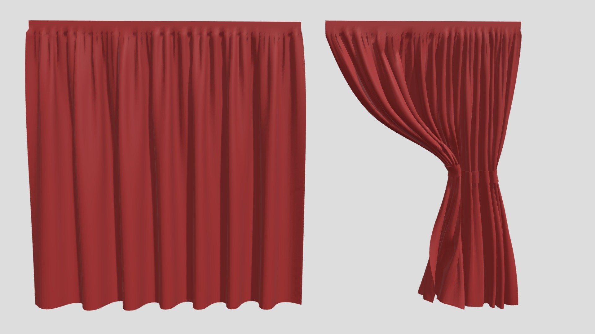 Curtains straightened and gathered. Falling fabric with pleats.
I made this model according to the tutorial about 3d max by Evgeny Gripinsky on YouTube.
3D GRIPINSKY - Curtain - Download Free 3D model by milaink 3d model