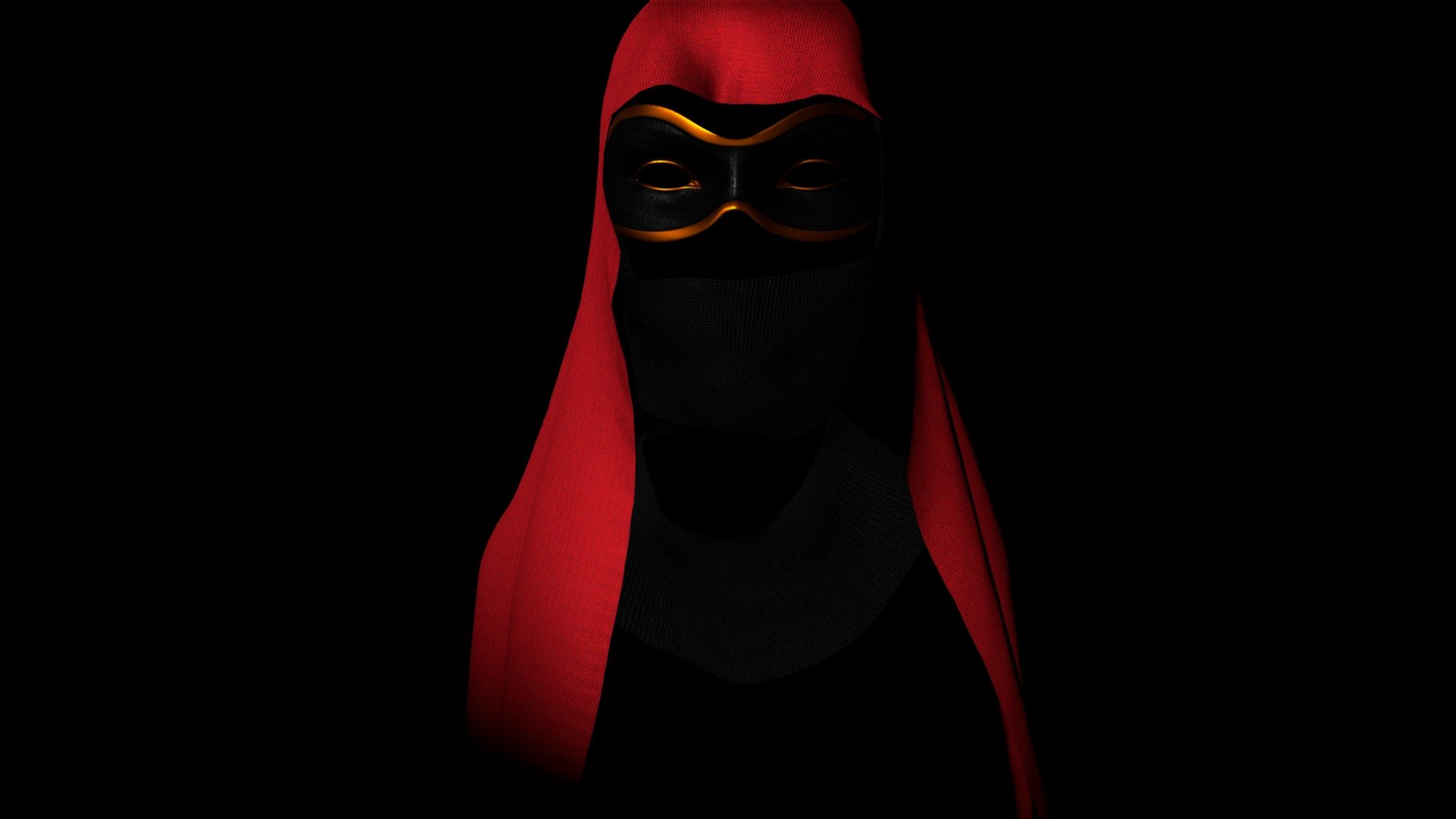 Mysterious masquerade. Decided to make model for the sketchfab cloth challenge and play with Blenders cloth simulation with wind. This kind of scene has been in my mind a longer now and the cloth/wind really makes it alive :) - Masquerade - 3D model by SpaNieLa (@panu117) 3d model