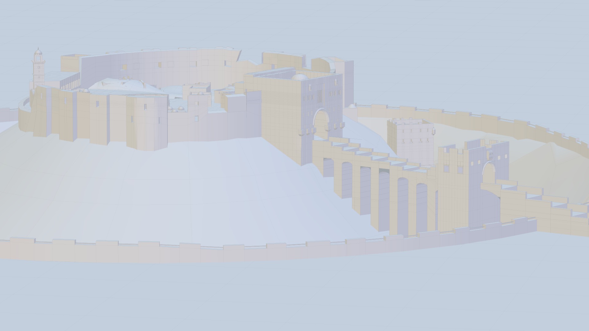 مجسم للهيكل الخارجي و جزء من البنية الداخلية لقلعة حلب - سوريا
3D model of Aleppo Citadel in syria 
also it's my first 3D model ever :D - Aleppo Castle - 3D model by haniissa 3d model