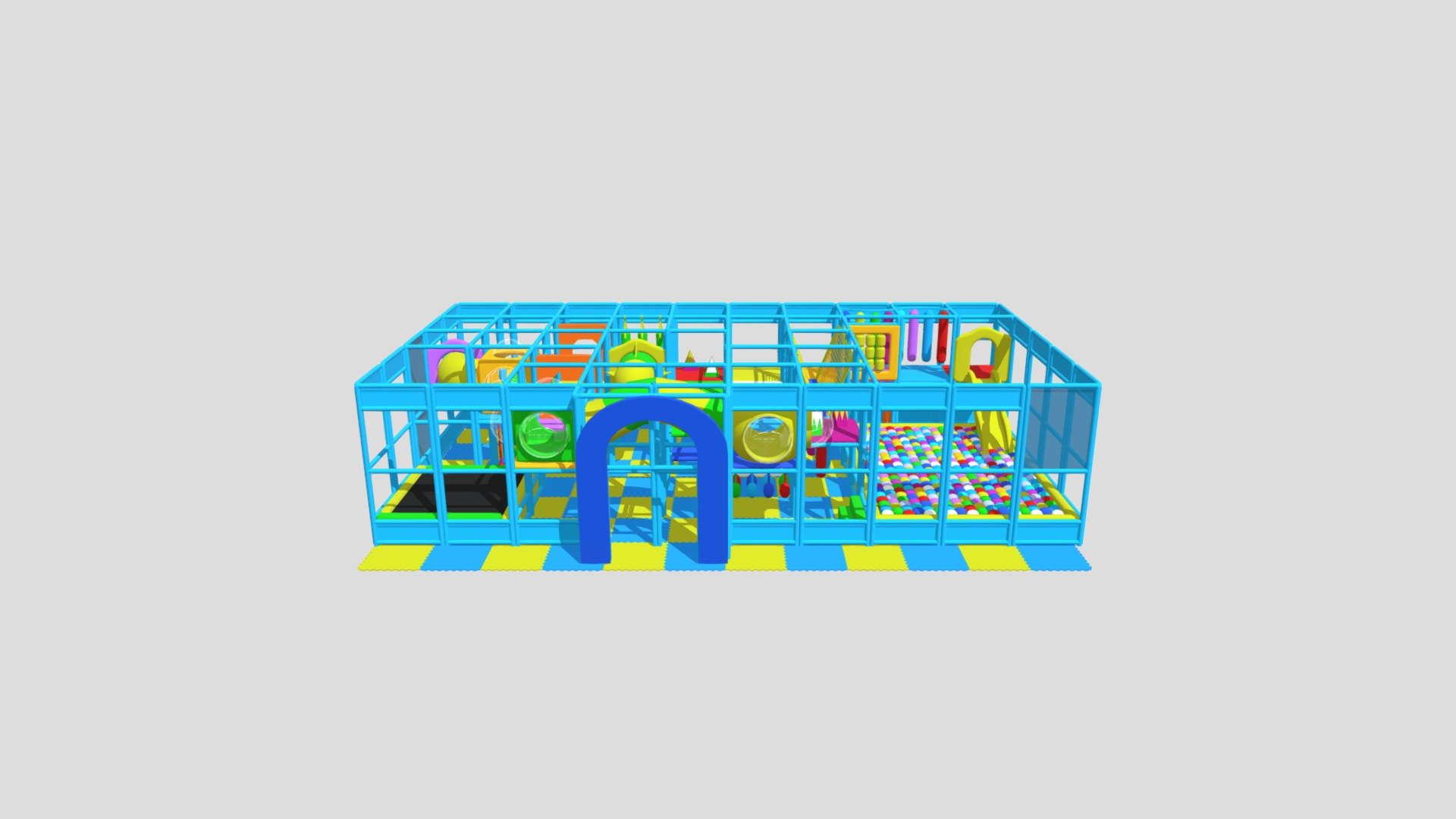 Indoor playground. Structure tubolaire. Amusement park 3d model