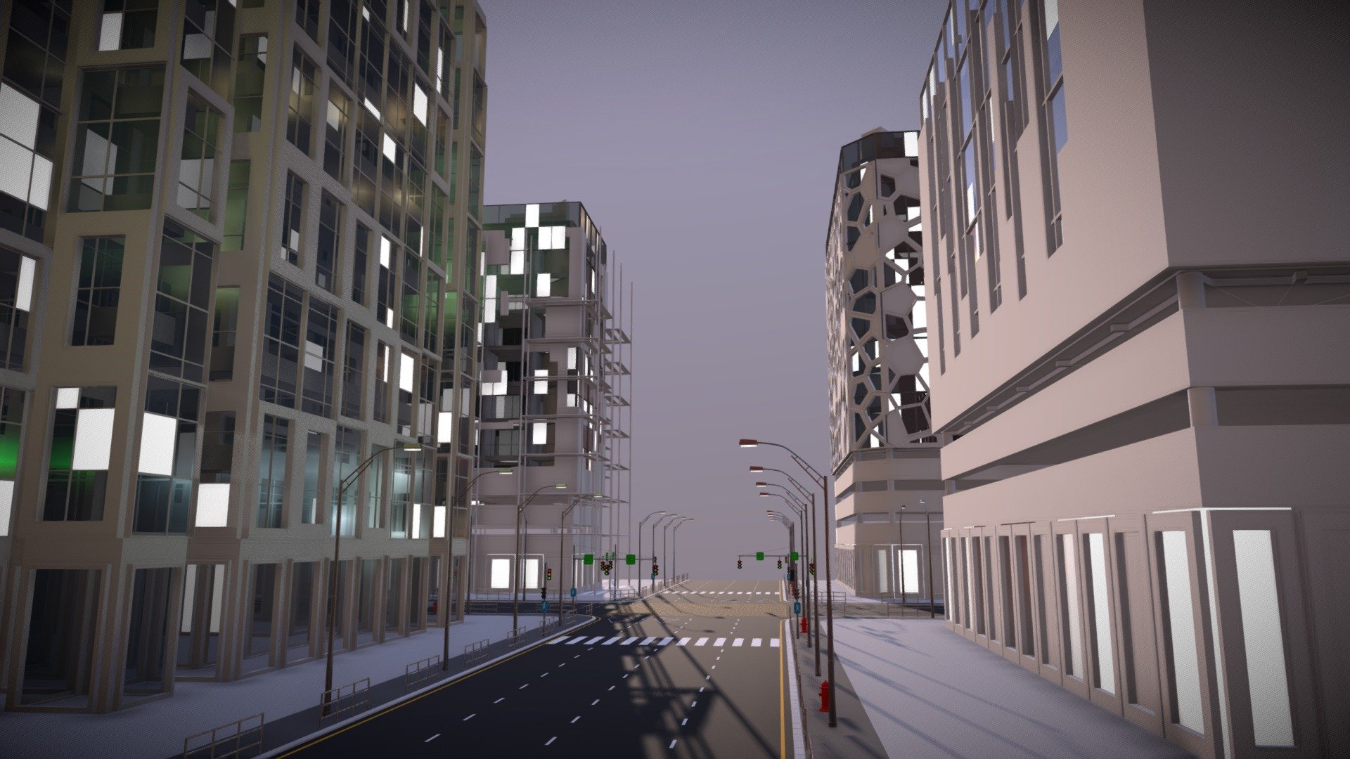 City Block Tileable - City Block 007 - Buy Royalty Free 3D model by Giimann 3d model