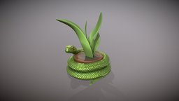 snake pot for 3d print pot, vase, cactus, 3dprintable, snake, serpent, planter