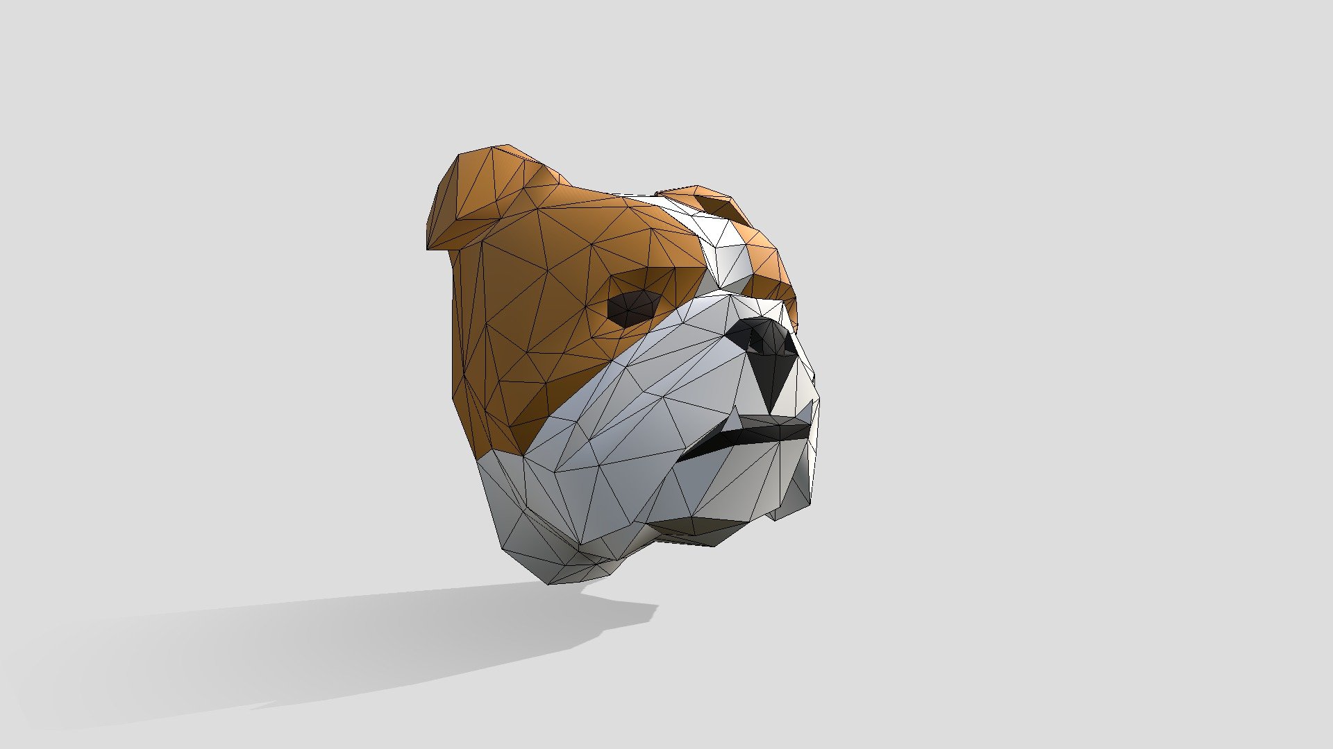 Cabeza de bulldog lowpoly
diseños recomendados para pepakura , impresion 3d - Bulldog Con Colmillos - 3D model by vanneyepes6 3d model