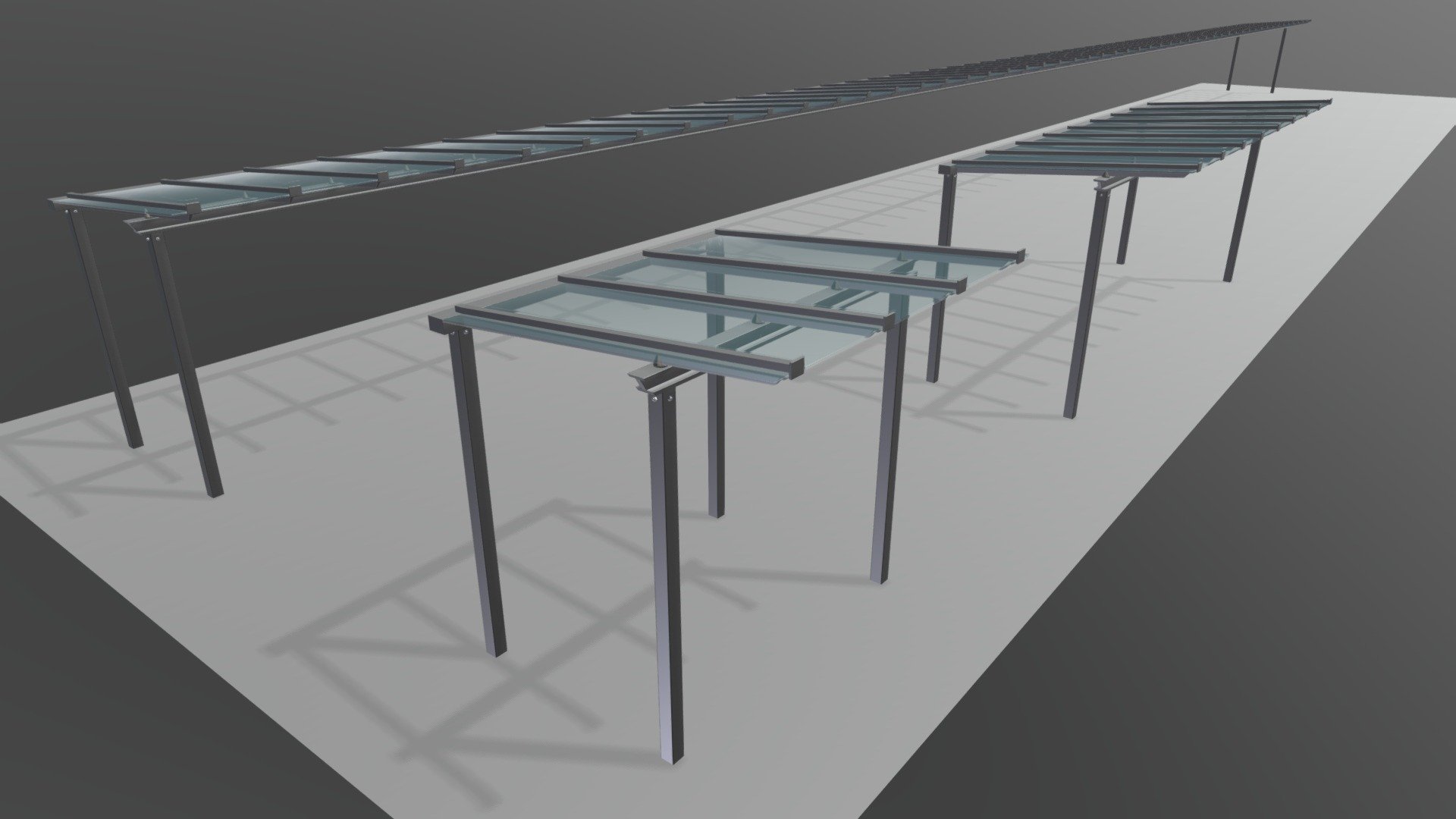 Bike Shelter with Glass Roof High-Poly (Wip) - Bike Shelter with Glass Roof High-Poly (Wip) - 3D model by VIS-All-3D (@VIS-All) 3d model