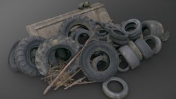 Tyres concrete heap truck, tire, dump, 3d-scan, used, tyre, waste, recycle, old, 3d-scanning, rubber, downloadable, tyres, photoscan, photogrammetry, asset, game, model, scan, car, free, download