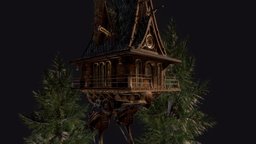 The Steampunk Hut steampunk, forest, hut, izba, izbushka, house, wood