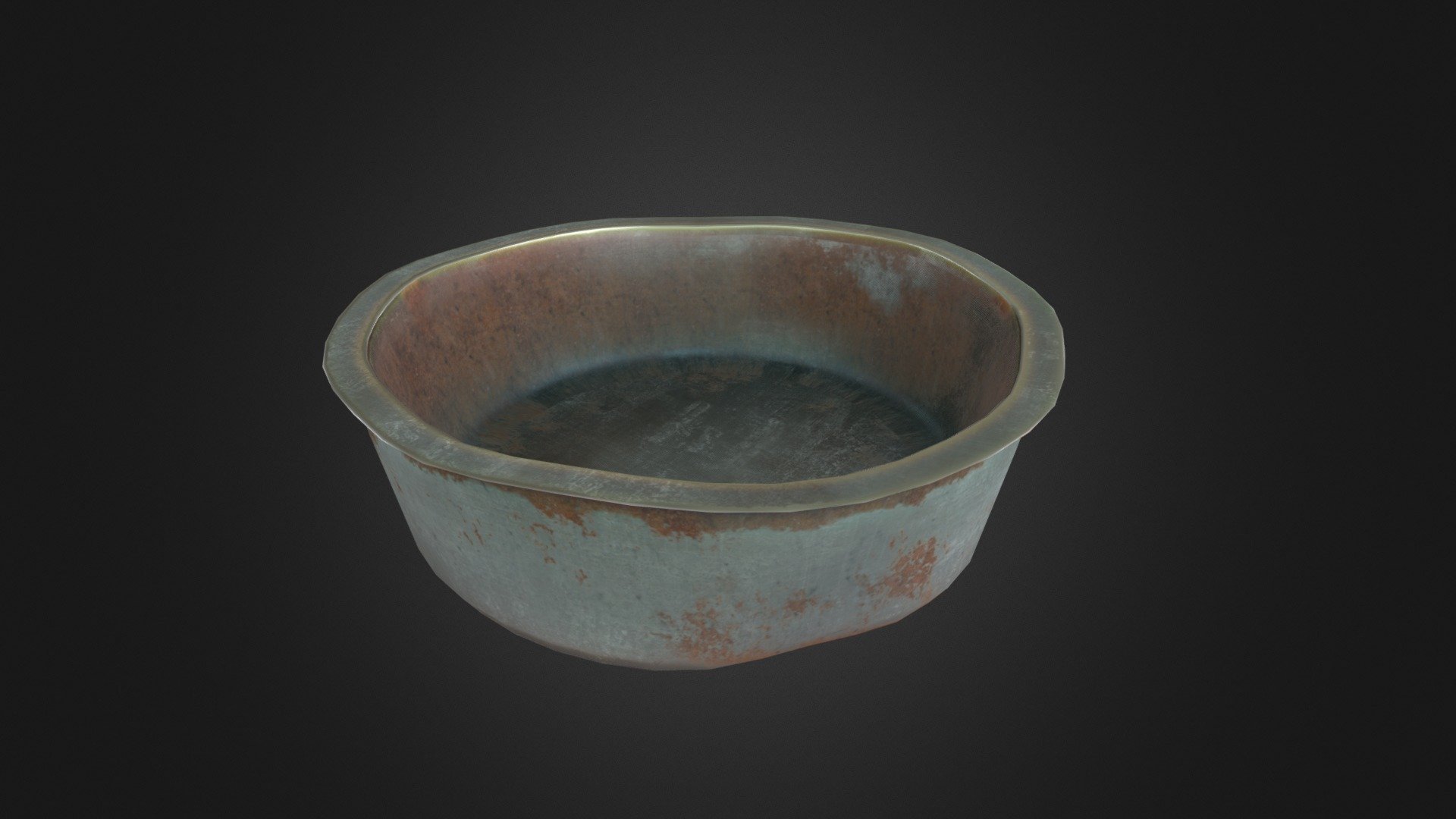 Old Rusted steel tub created for a game scene - Low poly Old Rusted Tub - 3D model by shubhjain868 3d model