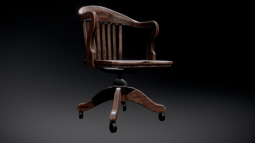 40's office chair, for a noir detective scene 3d model