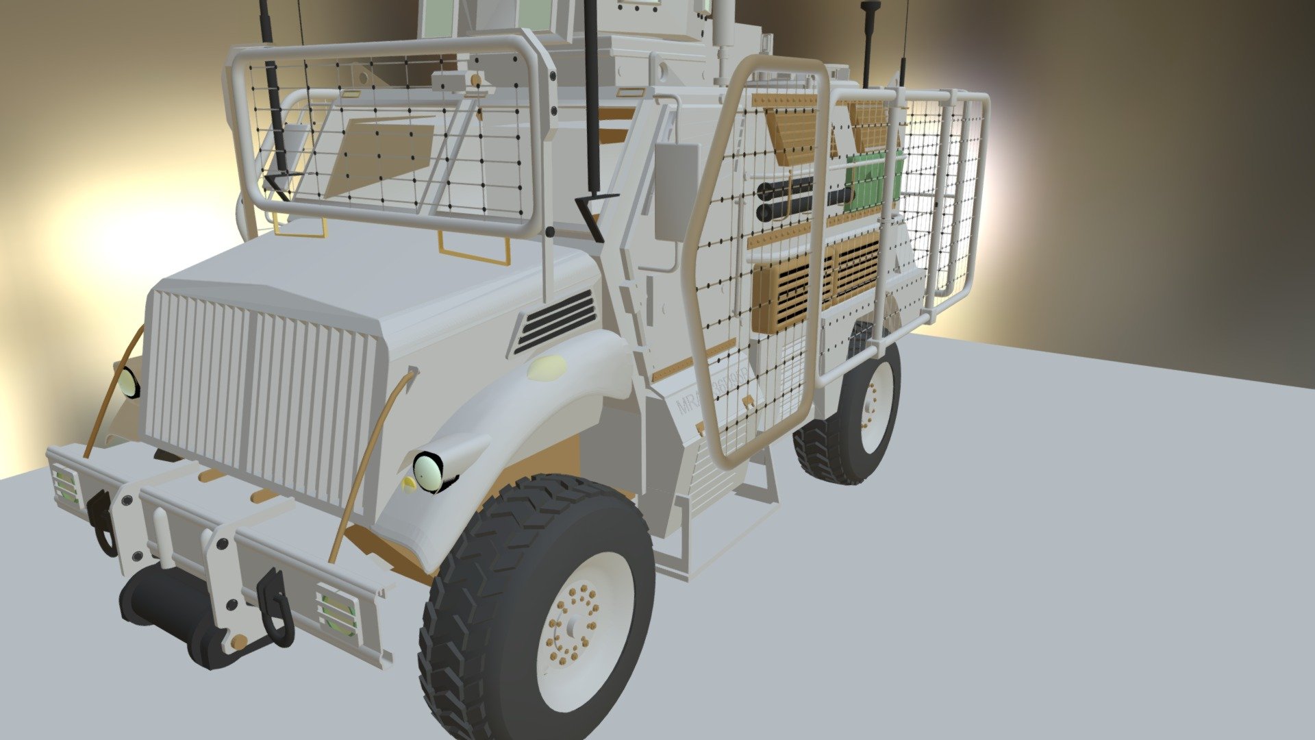 ARMY TRUCK ANTI MINE AMBUSH - Army Truck Mrap - 3D model by tonybronca 3d model