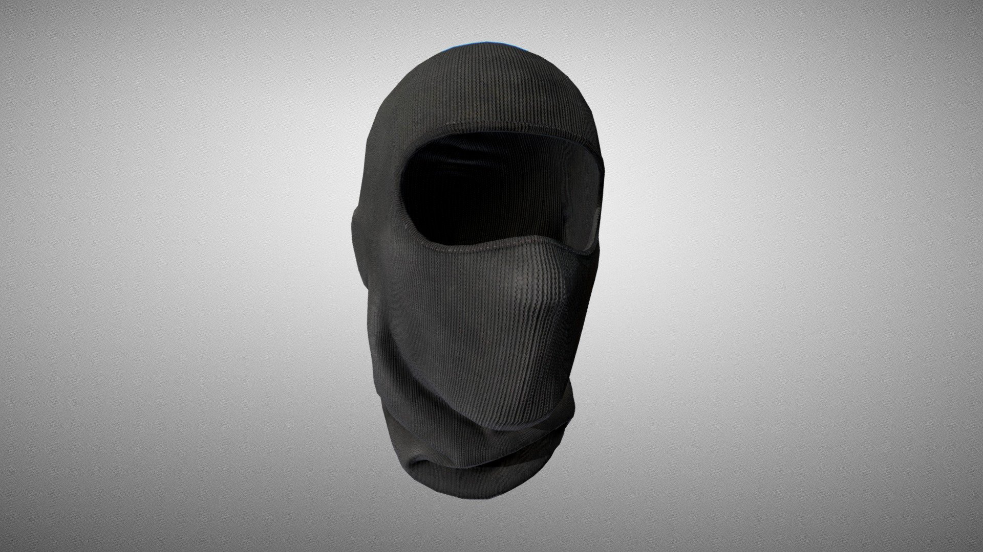 Black balaclava / ski mask. Opened, with one hole. 
Game ready, with non overlapping UVs for both eterior and interior (slightly smaller resolution) 3d model