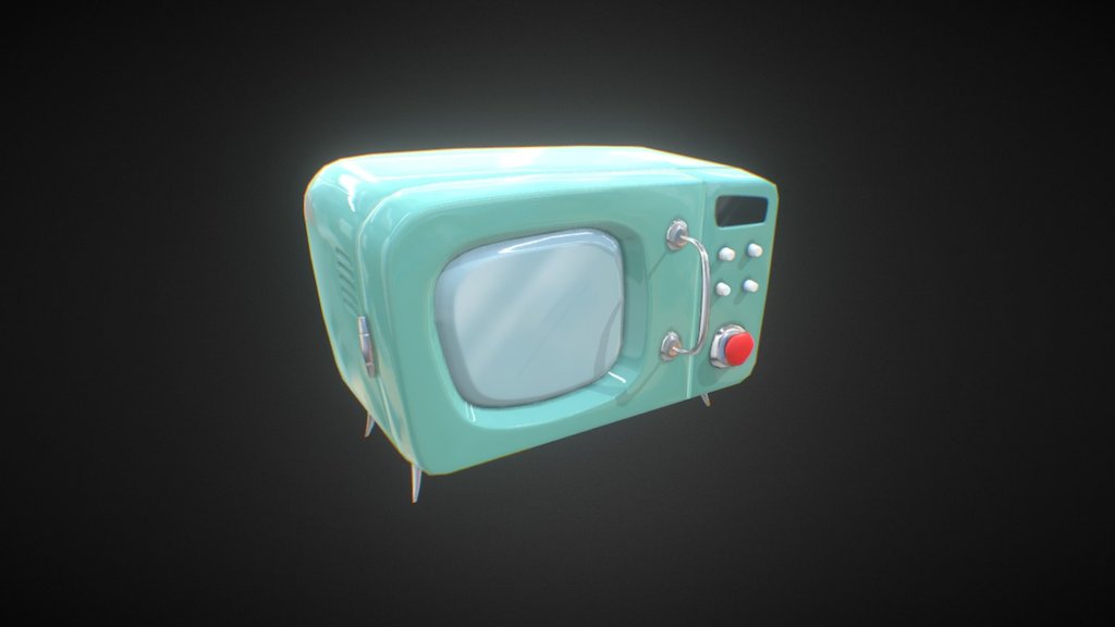 Retro cartoon microwave - Retro Microwave - 3D model by Turbo (@-turbo-) 3d model