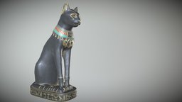 Egyptian Cat Statue cat, egypt, pyramid, statue, decoration, sculpture, interior