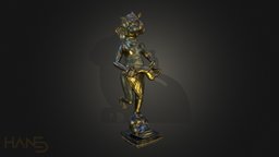 Ganesha on Skull bronze, prop, india, ganesha, thailand, statue, religion, indonesia, buddhism, ganesh, hindu, ganapati, hinduism, vinayaka, binayak, render, art, pbr, design, 3dscan, interior