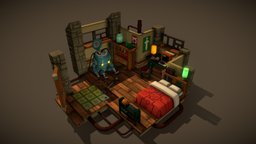 Robot Quest Room realistic, house, interior, robot