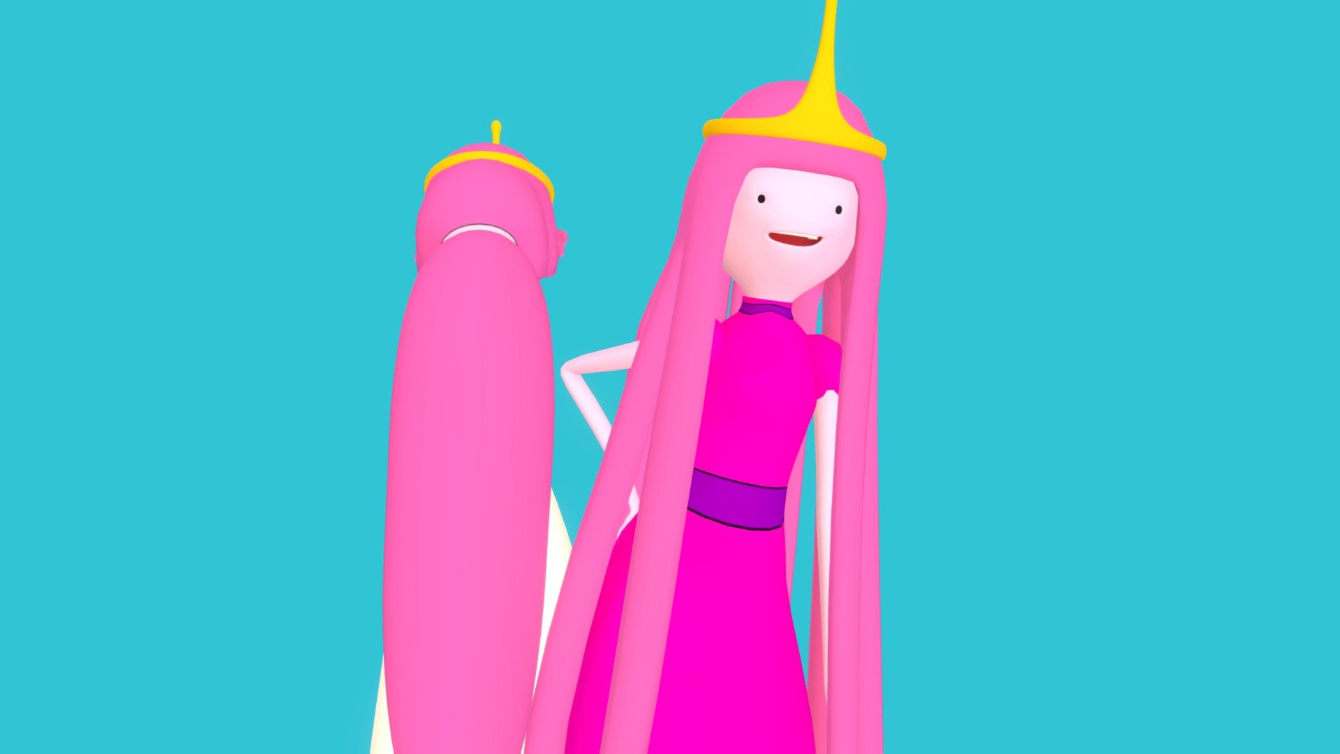 You know what time it is!  

I created these two models a while ago and ended up posting them here! I recommend checking it out in shadless mode too, since it fits with the shows style! - Adventure Time: Princess BubbleGum - 3D model by ASideOfChidori 3d model