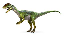 Dinosaur Dilo Green Lowpoly Art Style animal