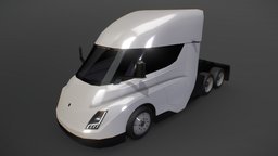 Tesla Semi Truck tesla, mid-poly, semitruck, vehicle, car, electric