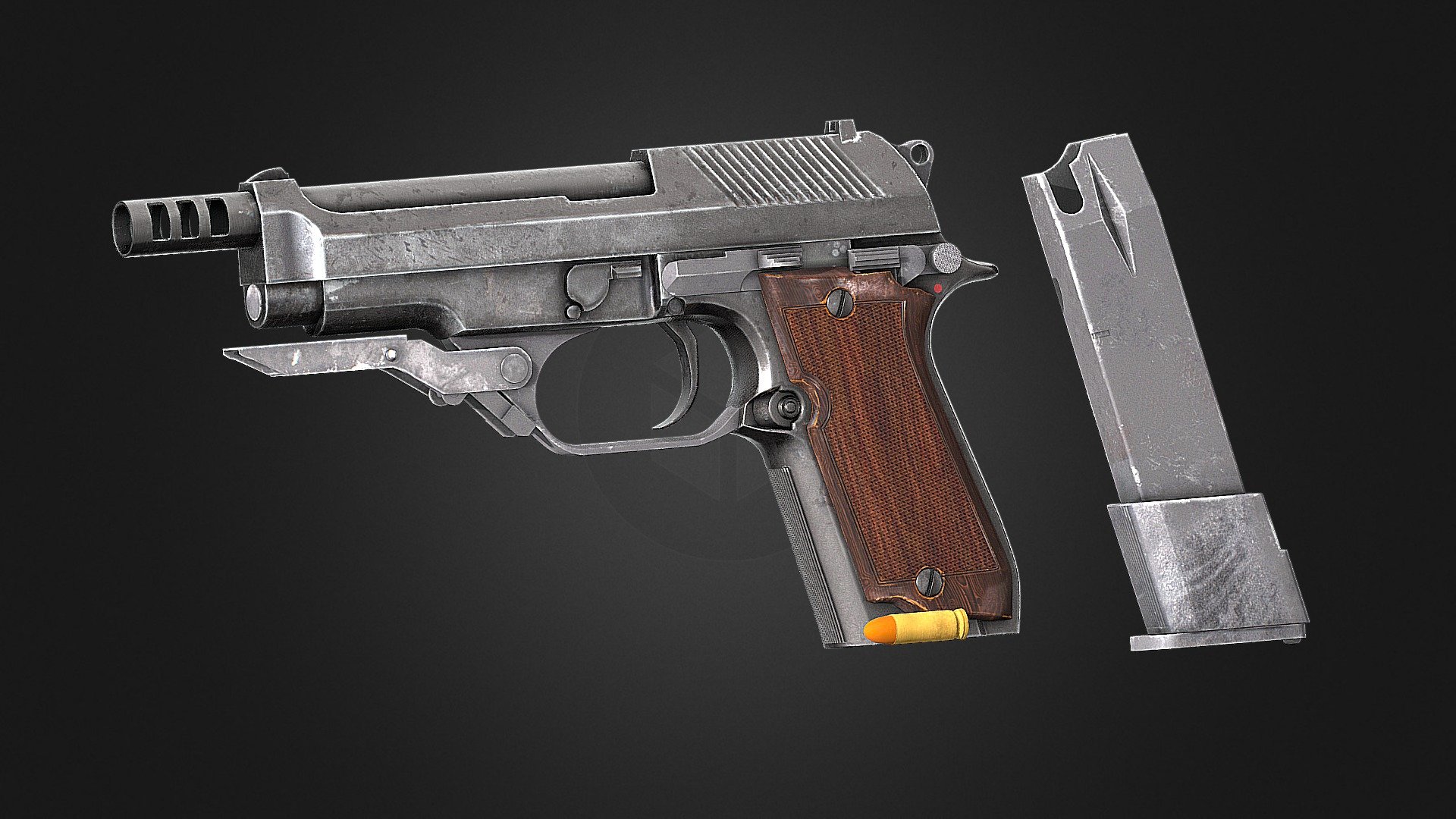 Beretta M93R - Fully Automatic Pistol.

Modelled &amp; Textured - Gun- Pistol-Beretta M93R - 3D model by Ares Studio (@aresstudio) 3d model