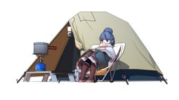 Shima Rin (Yuru camp) camp, rin, ani, shima, handpainted, girl, cartoon, anime, yurucamp