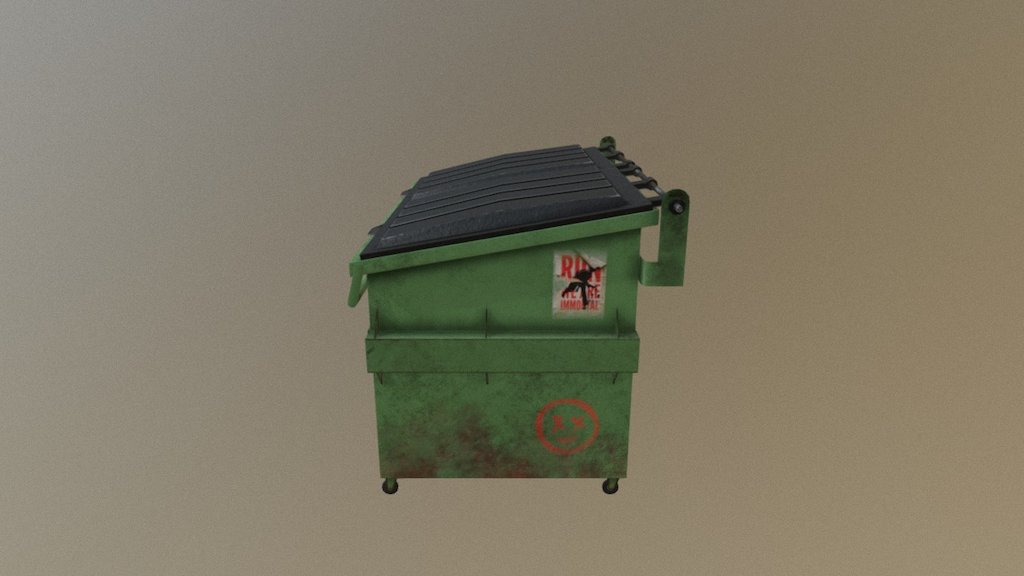 Regular street dumpster - Dumpster - 3D model by Johnmoses 3d model