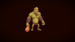 Orc ( 6 animations, 3 skins ) humanoid, orc, ogre, enemy, weapon, character, cartoon, game, lowpoly, creature, stylized, monster, animated, fantasy, horror