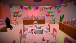Creepy Birthday Party terror, game-model, maya2019, substance, birthday-party
