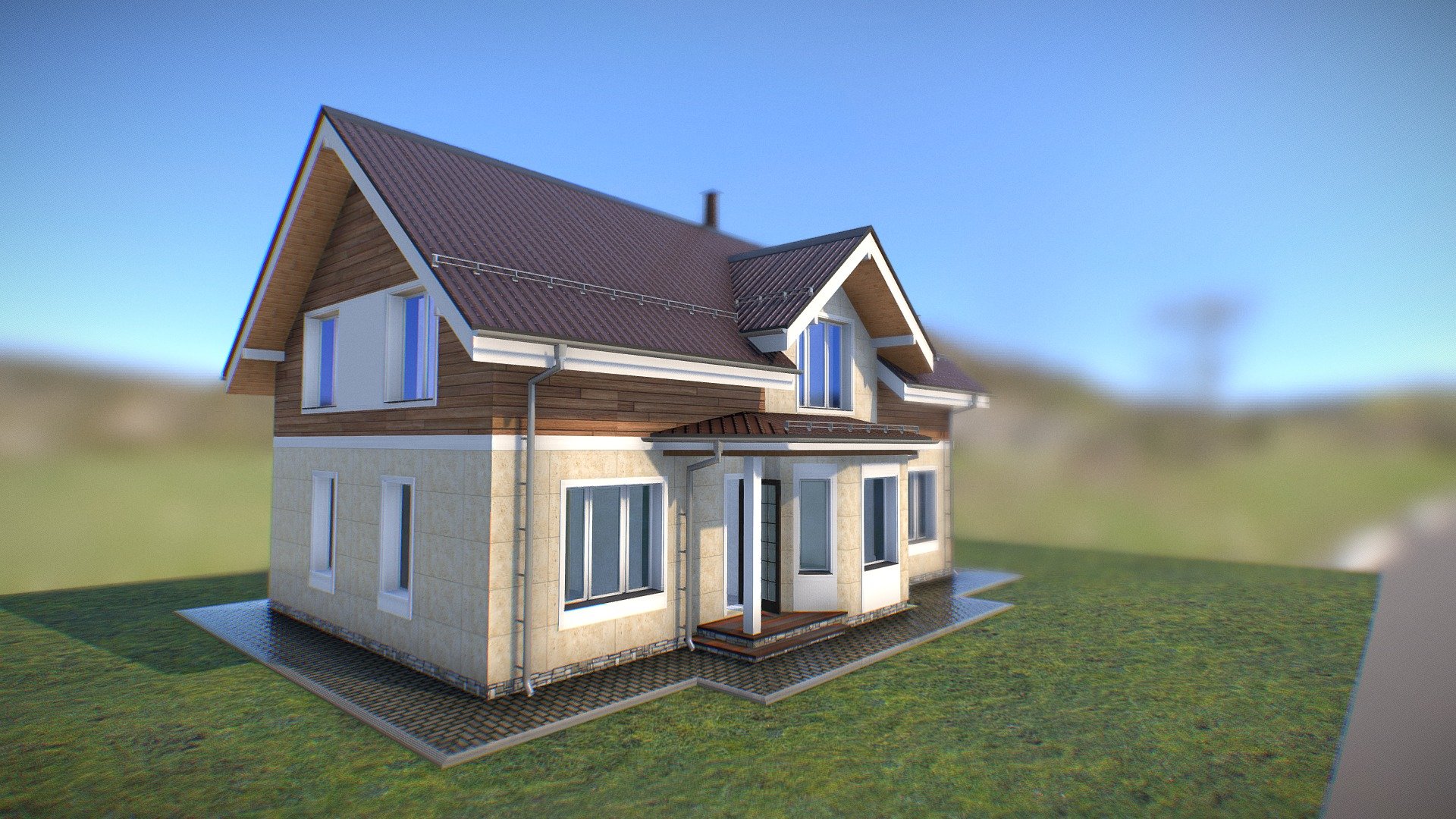 Cottage PR03_08_20 - Cottage PR03_08_20 - Buy Royalty Free 3D model by VRA (@architect47) 3d model