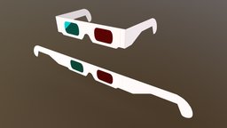 3D Glasses red, style, fashion, accessories, ready, vr, glasses, game-ready, cyan, game, 3d, stereography