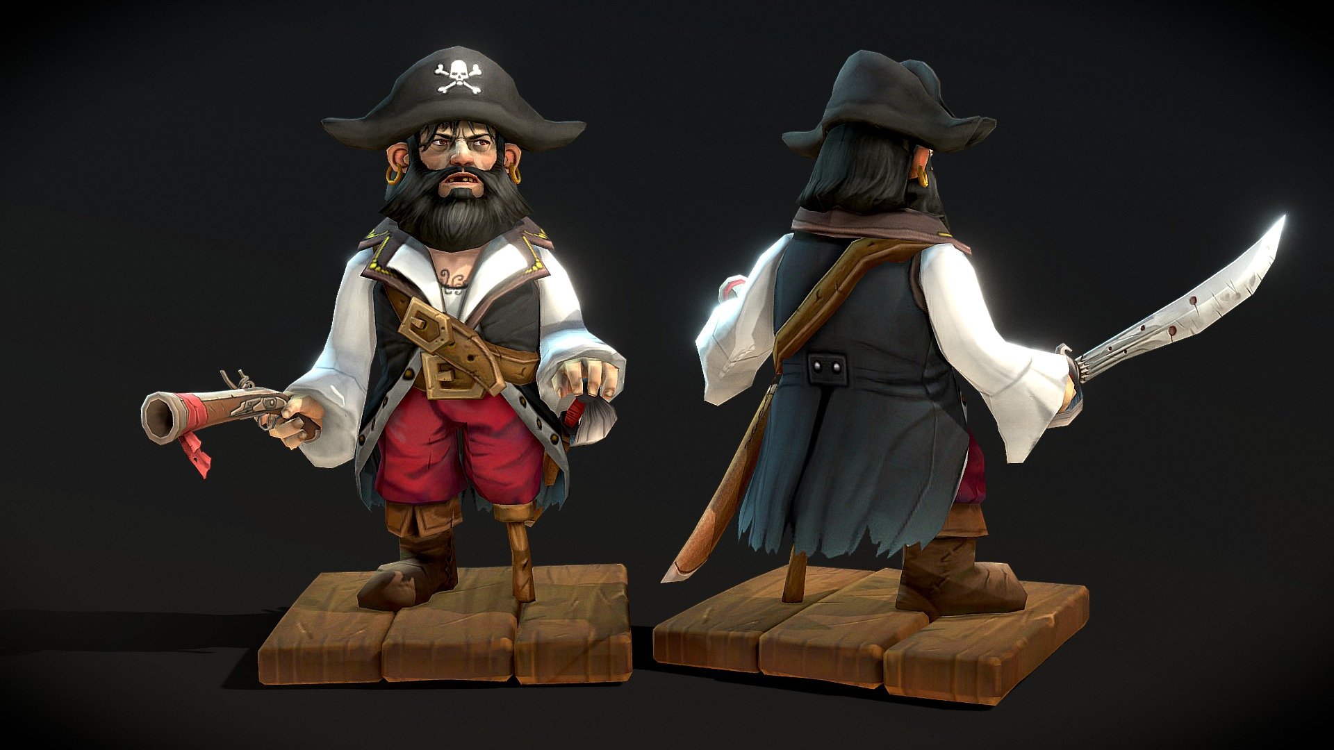Pirate made for a blenderartist.org and sketchfab contest 3d model
