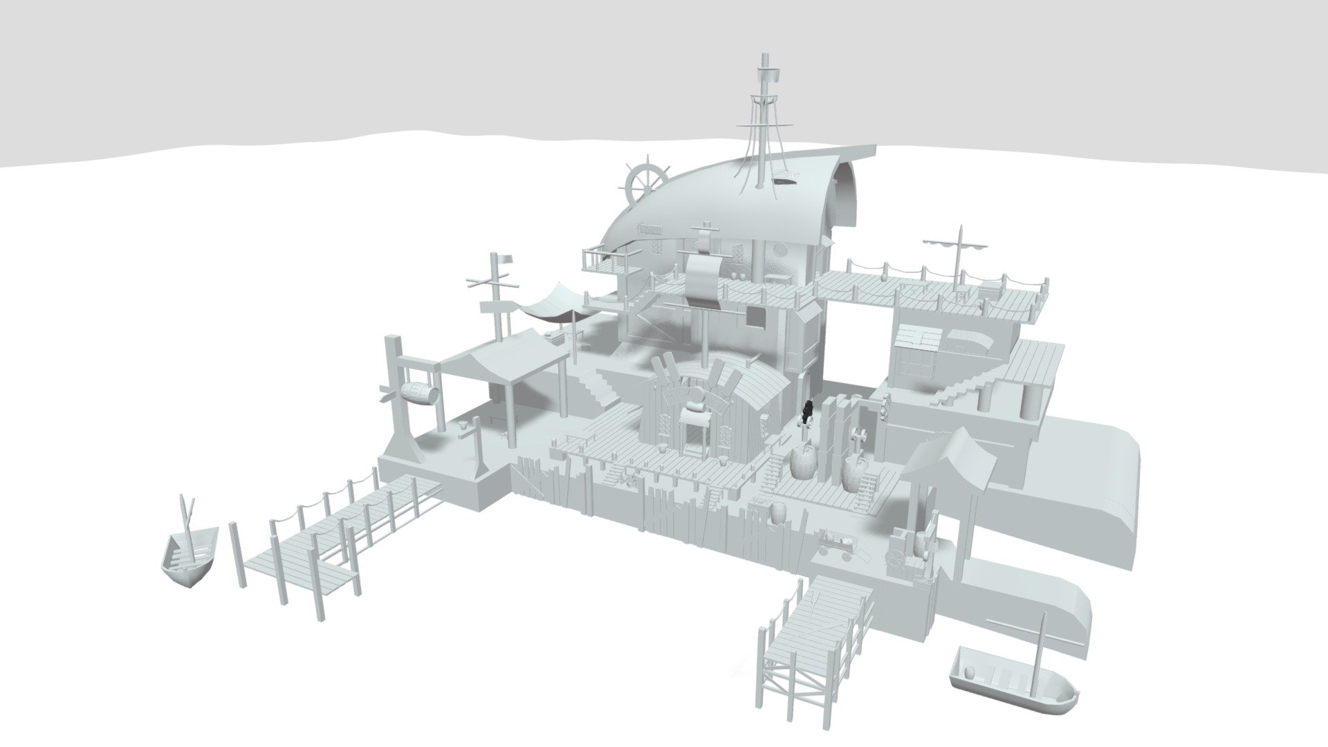 Port City - 3D model by asteens 3d model