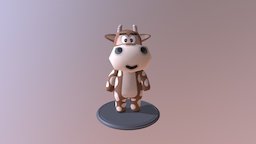 Cow character character, handpainted, blender, lowpoly