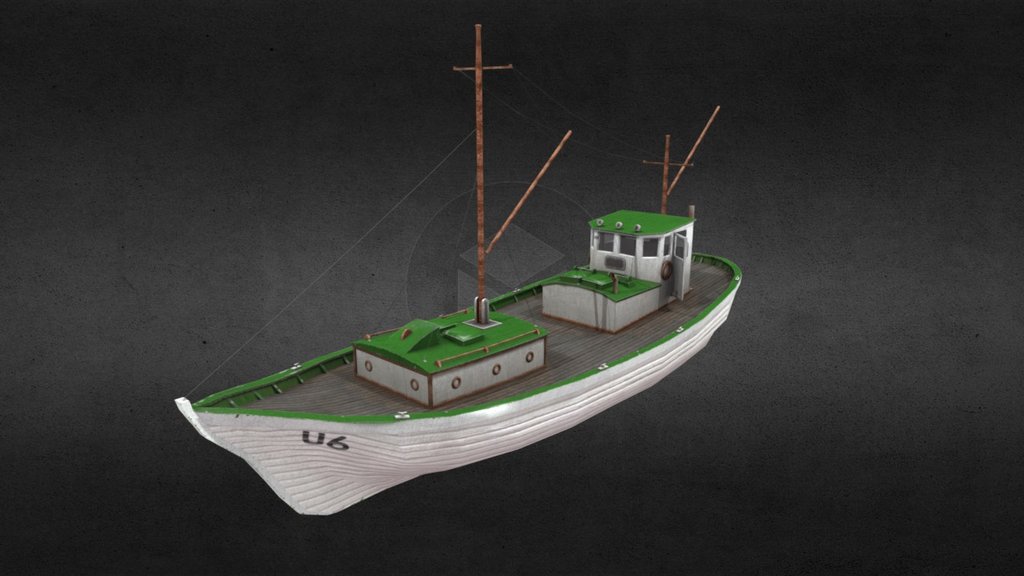 Fishing boat U6 to be used as the service vessal for the Redsands project 3d model