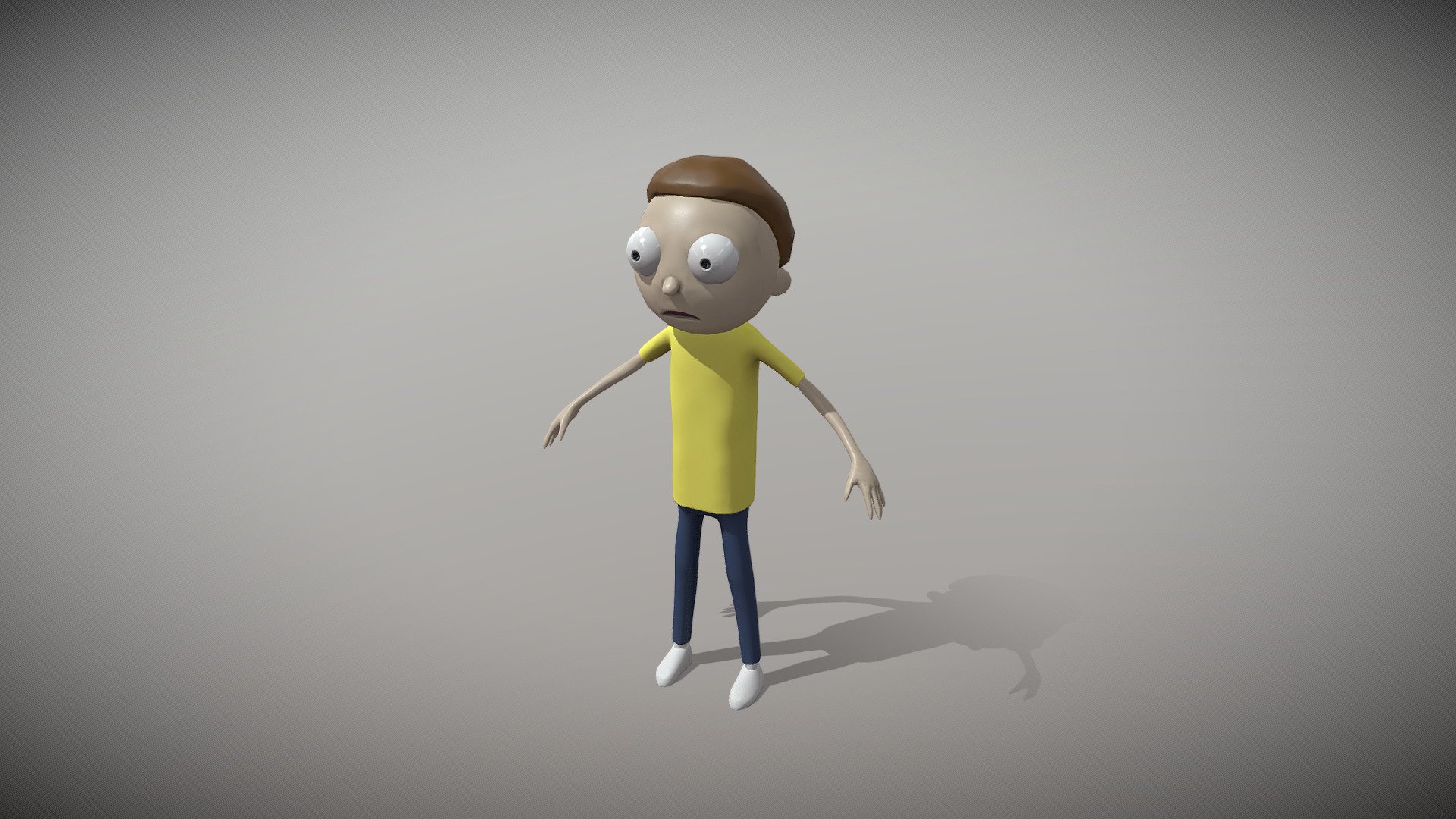 Greetings, my friend. I made Morty from the famous cartoon show and anyone can download it and use it wherever and however they want. Absolutely free, but since I am not the copyright holder of the IP, so I do not advise to sell them, and use them purely for your own personal purposes.
How the character looks in UE4 you can see here: https://youtu.be/VvpsSVWk-LY

Write your thoughts about this model in the comments. Cheerz 
P.S.: I’d be happy if you’d point the link here 3d model
