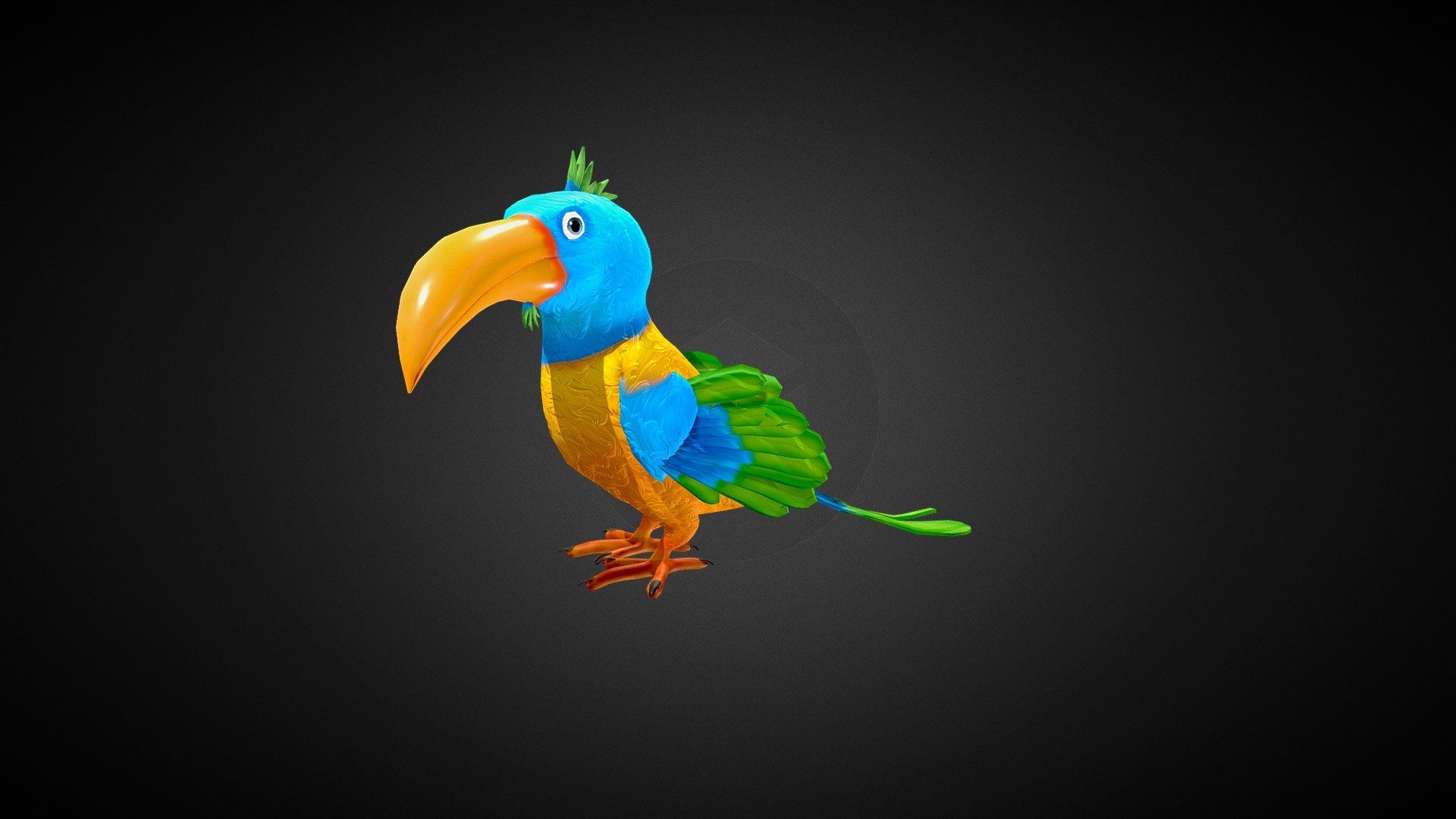 Cartoon Birds:
A low-poly Cartoon Bird with hand painted high quality texture.This Assets use AR,VR,mobile Game,pc game and any different projects.
All assets are created in a low poly art style. The material setups are simple and you are able to customize them easily.Use unity standard material.
Rig: Fully supports mecanim humanoid animation system.I hope you like this game ready asset. Humanoid mecanim system rig.
Textures Size:
2048x2048

Number of textures: 7( Basecolor map ,Normal Map and MetallicSmoothness_Map)
Texture dimensions: 2k
Polygon count of [Cartoon Birds]
Vertis: 6885
Face: 6228
Tris: 13556
Number of meshes: 1
Rigging: Yes
Animation count: : 11
Fly,CircleFily,Attack,Walk,Idle_01,Idle_02,Die,Land,Rise,Preen,Eat
Animation type list: RootMotion &amp; In Place
UV mapping: Yes, Non-Overlapping
All Gaming Engine Supported,Like-Unity.Unriel Engine Ect 3d model