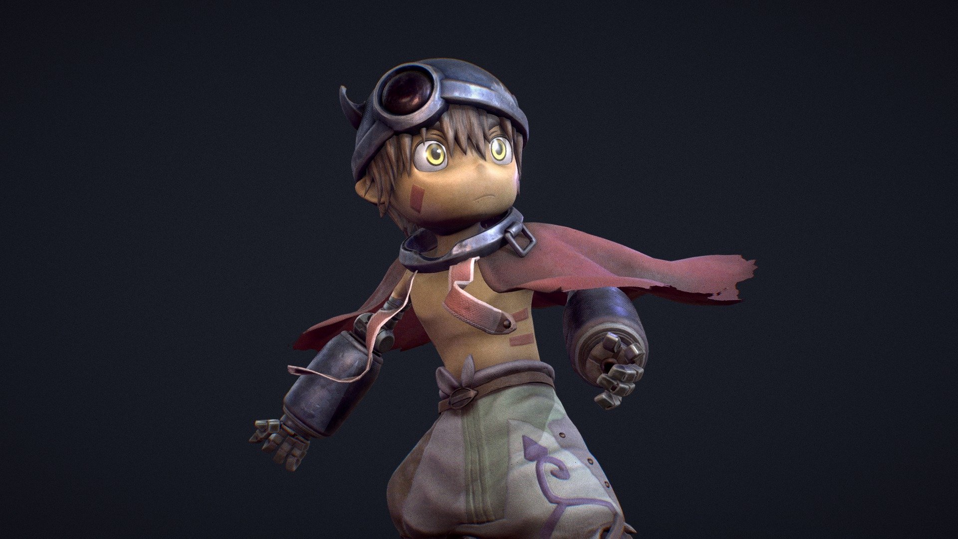 This model was based of a charater in the Anime: made in abyss.

made in blender and Nomad

textured in substance painter - made in abyss: Reg - 3D model by Tinus (@HeerBeer) 3d model
