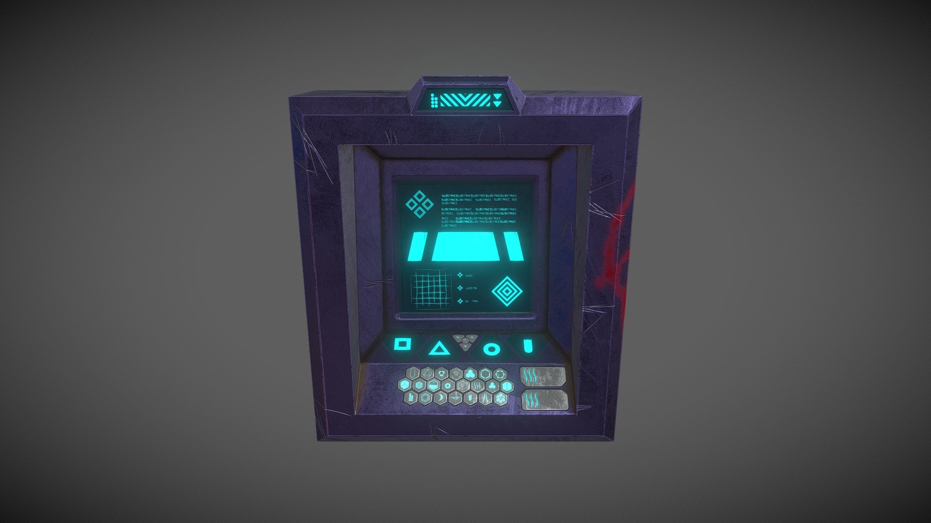 Access terminal for cyberpunk setting 3d model