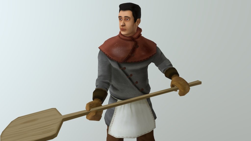 Second part of the village project, A medieval character using myself as visual reference - Medieval Baker - 3D model by jefetz 3d model