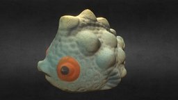 Old USSR Rubber Toy Fish Scan High Poly