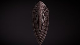 Black Knight Shield high-poly, subdivided, blender, dark, souls, black, shield, knight, gimp, steel