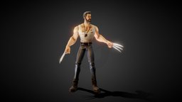 The Wolverine hero, wolverine, logan, x-man, stylizedcharacter, man