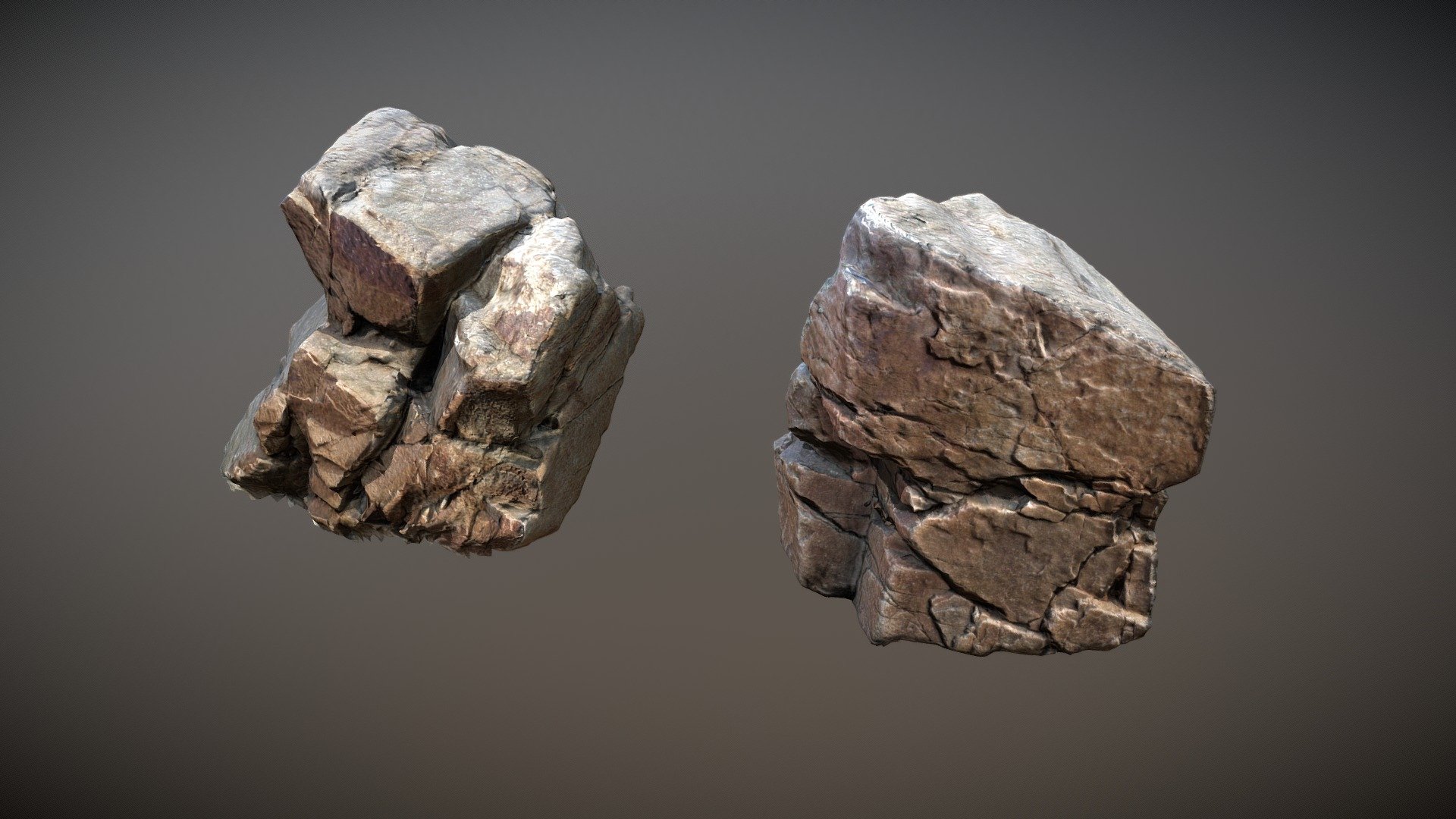 Two 3d scanned stones - Nature Stone 010 - Buy Royalty Free 3D model by 3drille 3d model