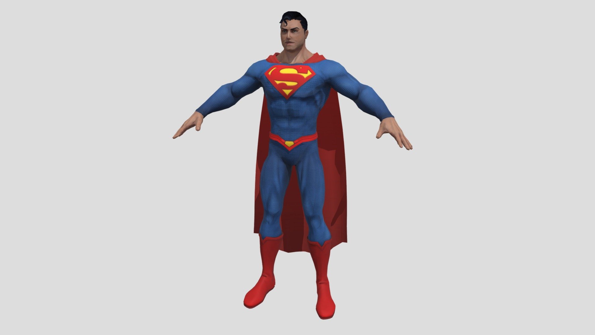 Fully animated Superman from DCUO - Superman DCUO - 3D model by princeyt 3d model