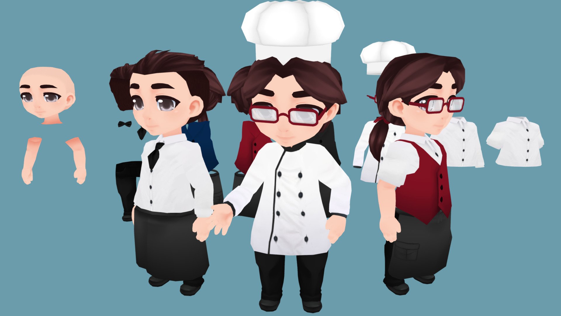 Chibi Chef - 3D model by ChristineDesigns 3d model