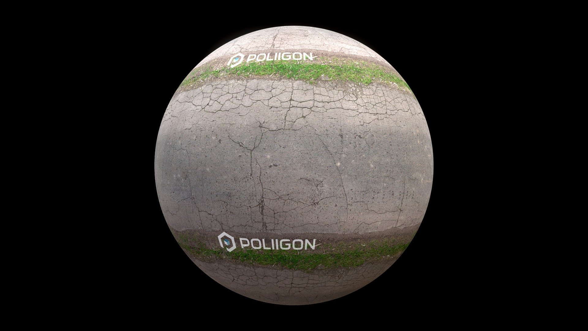 Textures from https://www.poliigon.com - Road Asphalt Worn 005 - 3D model by Poliigon.com (@poliigon) 3d model