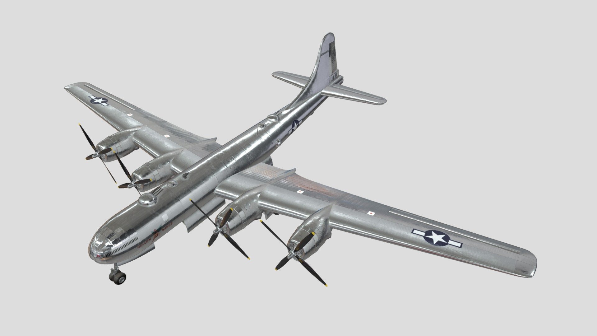 It is an American propeller-type strategic bomber. The B-29 bomber has a straight-wing four-engine aerodynamic layout. Its name is inherited from the B-17 bomber. It was the main bomber of the U.S. Army Air Force in the Asian battlefield of World War II. It was also the largest aircraft among the air forces of various countries at that time. The aircraft is mainly used to perform strategic bombing and long-range bombing missions. It can also be used as an anti-submarine, reconnaissance and aerial tanker. It used the advanced technology of the time and was known as the &ldquo;Super Sky Fortress