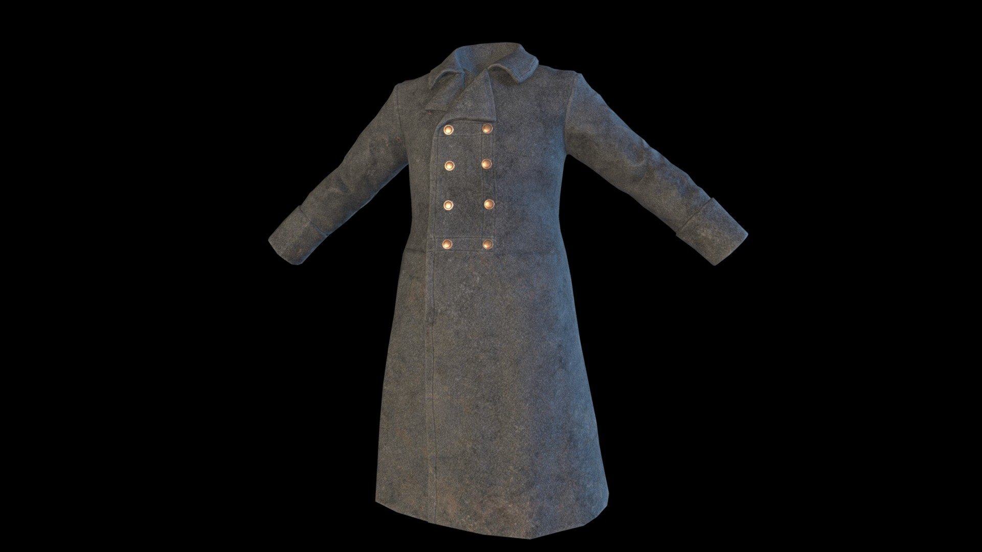 Wool Greatcoat game ready model, originally made to be implemented as a mod for DayZ.

Comes with two extra diffuse textures: Olive and Navy blue 3d model