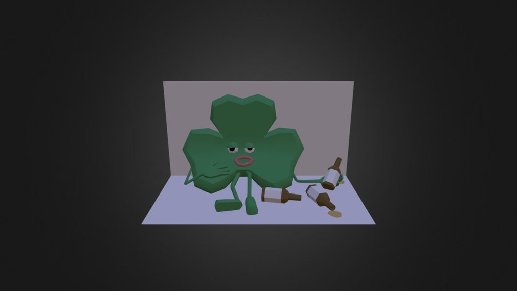 Just a quick low poly character made for St Patricks day 2016 - Drunken Clover - 3D model by nocani 3d model